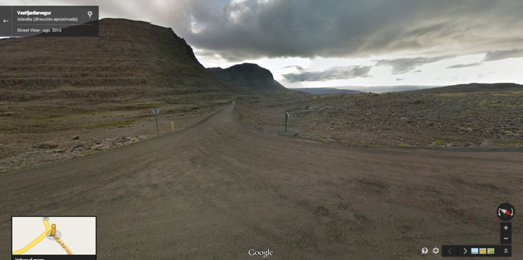 El cruce que lleva a Látrabjarg, el fin del mundo europeo. | Google Street View